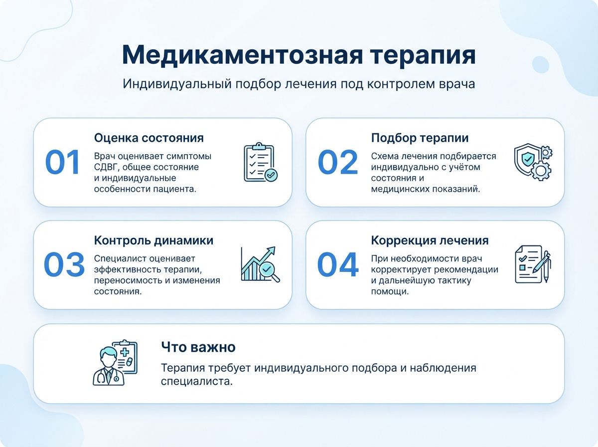 Лечение СДВГ в Гурьевске у детей и взрослыхинфографика